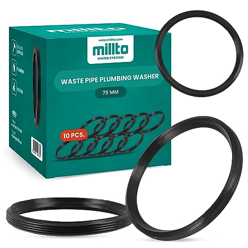 10x Millto™ Gummiring Dichtung 75mm Gummi Ring Dichtungsring Unterlegscheibe Rohrdichtung Kunststoffrohrdichtung Sanitärunterlegscheibe PP-Rohrdichtung PVC-Rohrdichtung O-Ring für Abwasserrohre von Millto