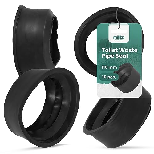 10x Millto™Abflussrohrdichtung 110mm Gummi Dichtung Adapter Gummiring Manschette WC-Rohrdichtung Flexiblem-Unterlegscheibe PVC-Rohr PP Entwässerungssysteme Kanalisation von Millto