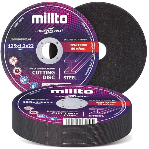 25x Millto Trennscheibe Metalltrennscheibe 125x1,2 mm Stahl Edelstahl Metall Blech für Winkelschleifer Schneidewerkzeug Metallbearbeitung Präzisen Schnitten Hohe Qualität 25x Millto Trennscheibe Metalltrennscheibe 125x1,2 mm Stahl Edelstahl Metall Blech für Winkelschleifer Schneidewerkzeug Metallbearbeitung Präzisen Schnitten Hohe Qualität von Millto