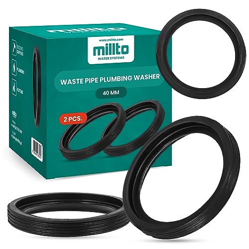 2x Millto™ Gummiring Dichtung 40mm Gummi Ring Dichtungsring Unterlegscheibe Rohrdichtung Kunststoffrohrdichtung Sanitärunterlegscheibe PP-Rohrdichtung PVC-Rohrdichtung O-Ring für Abwasserrohre von Millto