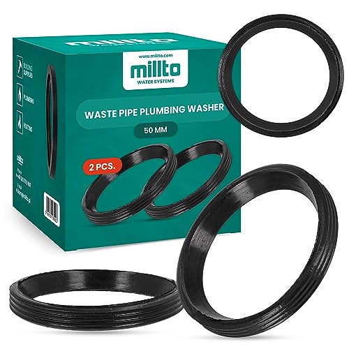 2x Millto™ Gummiring Dichtung 50mm Gummi Ring Dichtungsring Unterlegscheibe Rohrdichtung Kunststoffrohrdichtung Sanitärunterlegscheibe PP-Rohrdichtung PVC-Rohrdichtung O-Ring für Abwasserrohre von Millto