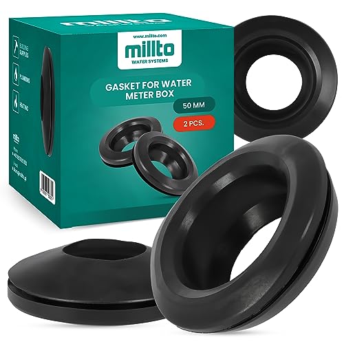 2x Millto™ Gummiring Dichtung Wasserzähler-Brunnen 50mm Versiegelung Gummi Ring Gummischeibe Flexibel Wasserzähler-Dichtung Flachdichtung Dichtring Wasserzählerkasten von Millto