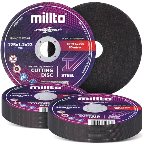 50x Millto Trennscheibe Metalltrennscheibe 125x1,2 mm Stahl Edelstahl Metall Blech für Winkelschleifer Schneidewerkzeug Metallbearbeitung Präzisen Schnitten Hohe Qualität 50x Millto Trennscheibe Metalltrennscheibe 125x1,2 mm Stahl Edelstahl Metall Blech für Winkelschleifer Schneidewerkzeug Metallbearbeitung Präzisen Schnitten Hohe Qualität von Millto