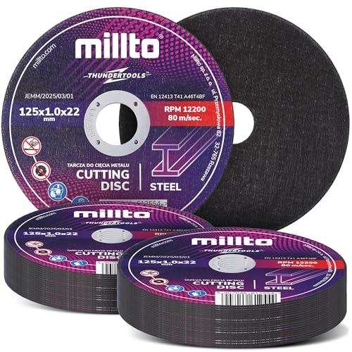50x Millto Trennscheibe Metalltrennscheibe 125x1 mm Stahl Edelstahl Metall Blech für Winkelschleifer Schneidewerkzeug Metallbearbeitung Präzisen Schnitten Hohe Qualität 50x Millto Trennscheibe Metalltrennscheibe 125x1 mm Stahl Edelstahl Metall Blech für Winkelschleifer Schneidewerkzeug Metallbearbeitung Präzisen Schnitten Hohe Qualität von Millto