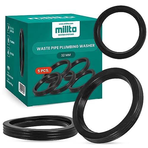 5x Millto™ Gummiring Dichtung 32mm Gummi Dichtungsring Unterlegscheibe Dichtring Rohrdichtung Kunststoffrohrdichtung Sanitärunterlegscheibe PP-Rohrdichtung PVC-Rohrdichtung O-Ring für Abwasserrohre von Millto