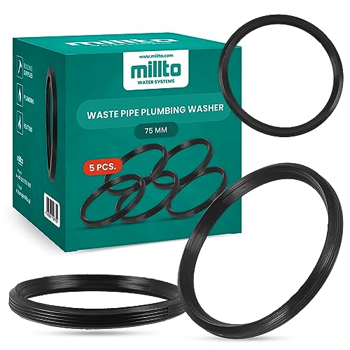 5x Millto™ Gummiring Dichtung 75mm Gummi Ring Dichtungsring Unterlegscheibe Rohrdichtung Kunststoffrohrdichtung Sanitärunterlegscheibe PP-Rohrdichtung PVC-Rohrdichtung O-Ring für Abwasserrohre von Millto