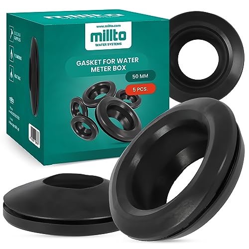 5x Millto™ Gummiring Dichtung Wasserzähler-Brunnen 50mm Versiegelung Gummi Ring Gummischeibe Flexibel Wasserzähler-Dichtung Flachdichtung Dichtring Wasserzählerkasten von Millto