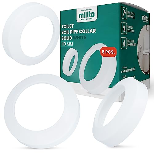 5x Millto™ WC Anschluss Rosette Klapprosette 110mm WC-Stutzen Abdeckrosette Weiß Toilettenrosette Kanalisationsrohrabdeckung Rohrrosette Abdeckelement von Millto