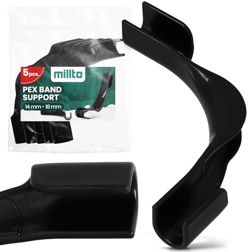 5x Millto PEX-Rohrbieger Rohrführungsbogen 14-18 mm Schwarz Fußbodenheizung Umlenkbogen Winkelspange zur Rohrführung für Rohr Fussbodenheizung Kaltumformung von Millto