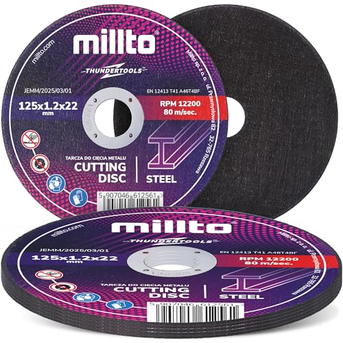 5x Millto Trennscheibe Metalltrennscheibe 125x1,2 mm Stahl Edelstahl Metall Blech für Winkelschleifer Schneidewerkzeug Metallbearbeitung Präzisen Schnitten Hohe Qualität 5x Millto Trennscheibe Metalltrennscheibe 125x1,2 mm Stahl Edelstahl Metall Blech für Winkelschleifer Schneidewerkzeug Metallbearbeitung Präzisen Schnitten Hohe Qualität von Millto