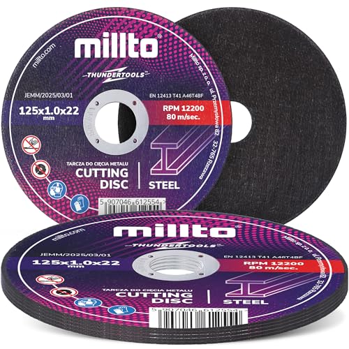 5x Millto Trennscheibe Metalltrennscheibe 125x1 mm Stahl Edelstahl Metall Blech für Winkelschleifer Schneidewerkzeug Metallbearbeitung Präzisen Schnitten Hohe Qualität 5x Millto Trennscheibe Metalltrennscheibe 125x1 mm Stahl Edelstahl Metall Blech für Winkelschleifer Schneidewerkzeug Metallbearbeitung Präzisen Schnitten Hohe Qualität von Millto