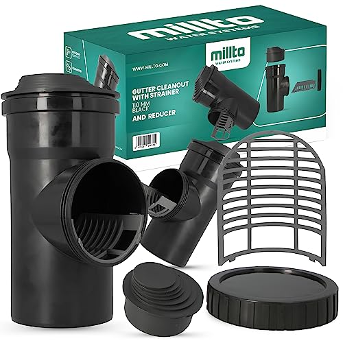 Millto™ Regenrohfilter Sieb Mehrstufige Reduktion 110mm Fallrohrfilter Dachrinne Dachrinnenspülsystem Laubfänger Dachrinnensieb Abflusssystem Schwarz Dachrinnenzubehör Regenwasserfilter von Millto