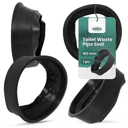 Millto™ Abflussrohrdichtung 160mm Gummi Dichtung Adapter Gummiring Manschette WC-Rohrdichtung Flexiblem-Unterlegscheibe PVC-Rohr PP Entwässerungssysteme Kanalisation von Millto