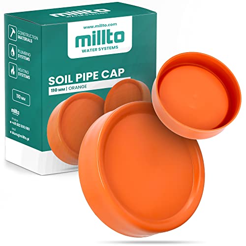 Millto™ Bodenrohr Endverschlusskappe Stopploch Steckdosen Steckeinsatz Abdeckungerdrohr Orange Polypropylen Kunststoff Steckpassung 110 mm von Millto