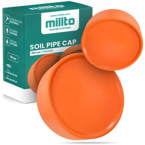 Millto™ Bodenrohr Endverschlusskappe Stopploch Steckdosen Steckeinsatz Abdeckungerdrohr Orange Polypropylen Kunststoff Steckpassung 160 mm von Millto