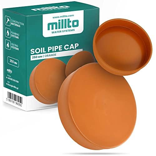 Millto™ Bodenrohr Endverschlusskappe Stopploch Steckdosen Steckeinsatz Abdeckungerdrohr Orange Polypropylen Kunststoff Steckpassung 250 mm von Millto