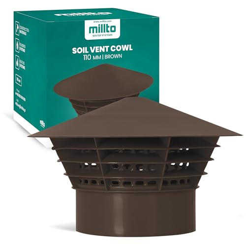 Millto™ Dachentlüftungskappe Abflussrohranschluss Abwasserentlüftungsendkappe Schornsteinrohr Regenabdeckung Steckbuchsenstecker (110 mm Braun) von Millto
