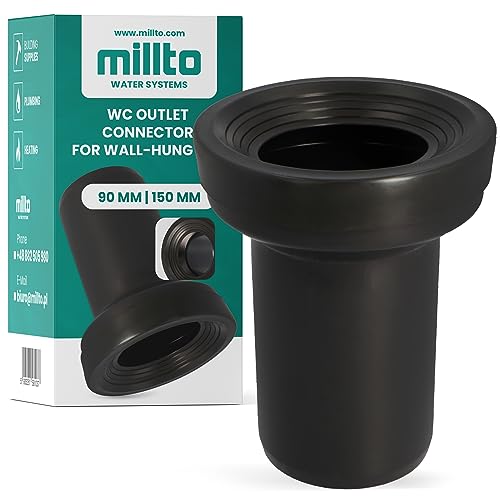 Millto™ Geberit Abflussrohr 90x150 Wand WC Verbinder Ablauf Abwasserkanalisation Toilettenabflussrohr Polypropylen Unterputz Spülkastenanschluss Rohrleitungsabfluss Kanalisation von Millto