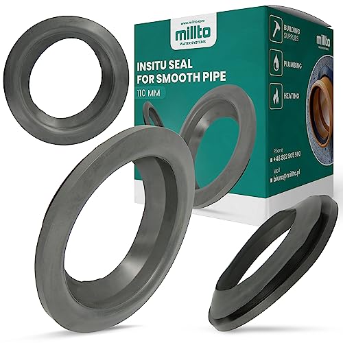 Millto™ Glattrohrendichtung 110 mm Dichtung für Kanalisationsrohr Glattes Rohr Gummidichtung Gummi Dichtungsring Lippendichtring Kanalisationsrohrdichtung Flexible Dichtung von Millto