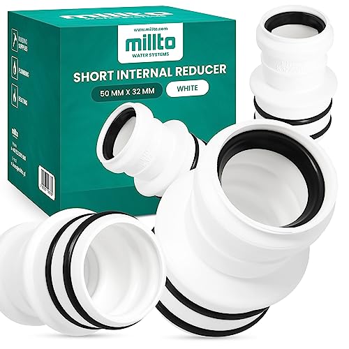 Millto™ Interne Reduzierstück 50x32mm Kurze Rohrreduzierung Reduziermuffe Reduzierung Abwasserrohrreduzierstück Wasserleitungsadapter Abwassersysteme PP Rohrverbinder Rohrverschraubung Reduktion von Millto