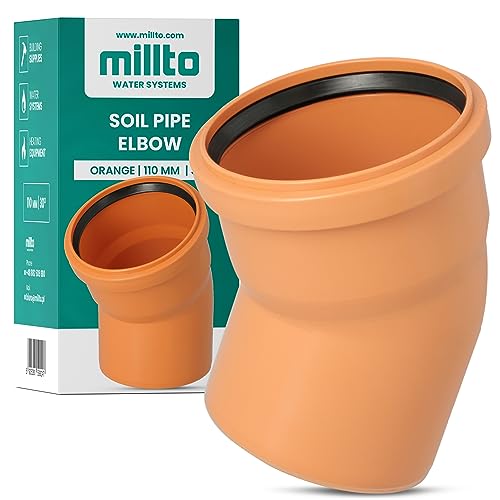 Millto™ Kunststoff Bogen 110x110 mm 30º PP-Bogen Abwasser Installation Rohrbogen Abwassersysteme Abflussrohr Anschluss Kanalisationsrohr Sanitärverbinder Armaturen für Entwässerungssysteme von Millto