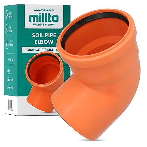 Millto™ Kunststoff Bogen 110x110 mm 67º PP-Bogen Abwasser Installation Rohrbogen Abwassersysteme Abflussrohr Anschluss Kanalisationsrohr Sanitärverbinder Armaturen für Entwässerungssysteme von Millto