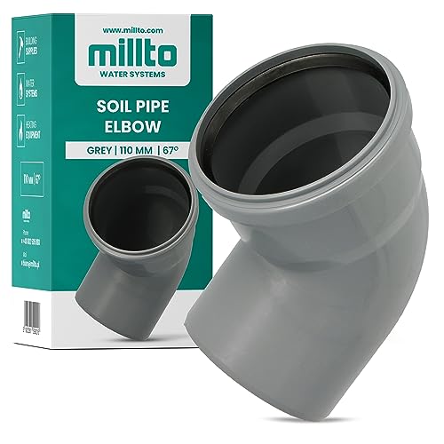 Millto™ Kunststoff Bogen 110x110 mm 67º Rohrbogen Abwasser Installation PP-Bogen Abwassersysteme Abflussrohr Anschluss Kanalisationsrohr Sanitärverbinder Armaturen für Entwässerungssysteme von Millto