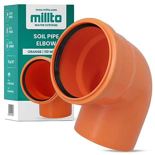 Millto™ Kunststoff Bogen 110x110 mm 90º PP-Bogen Abwasser Installation Rohrbogen Abwassersysteme Abflussrohr Anschluss Kanalisationsrohr Sanitärverbinder Armaturen für Entwässerungssysteme von Millto