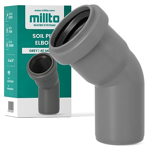 Millto™ Kunststoff Bogen 40x40 mm 45º Rohrbogen Abwasser Installation PP-Bogen Abwassersysteme Abflussrohr Anschluss Kanalisationsrohr Sanitärverbinder Armaturen für Entwässerungssysteme von Millto