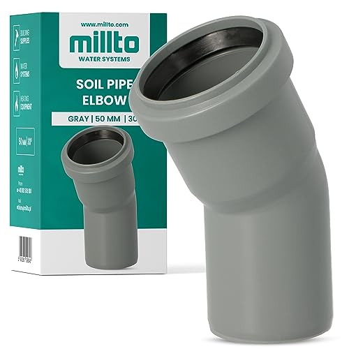 Millto™ Kunststoff Bogen 50x50 mm 30º PP-Bogen Abwasser Installation Rohrbogen Abwassersysteme Abflussrohr Anschluss Kanalisationsrohr Sanitärverbinder Armaturen für Entwässerungssysteme von Millto