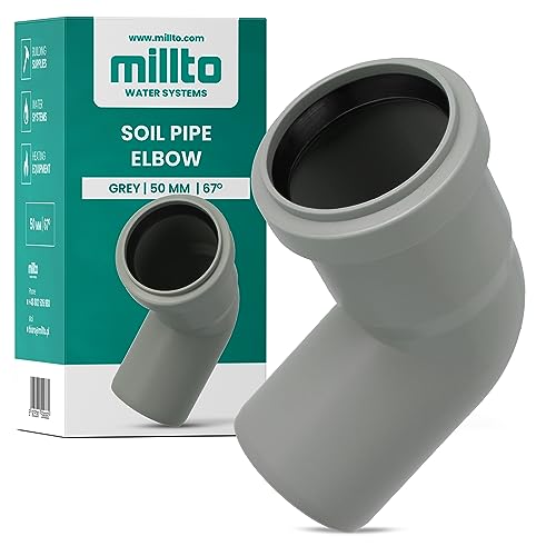 Millto™ Kunststoff Bogen 50x50 mm 67º PP-Bogen Abwasser Installation Rohrbogen Abwassersysteme Abflussrohr Anschluss Kanalisationsrohr Sanitärverbinder Armaturen für Entwässerungssysteme von Millto