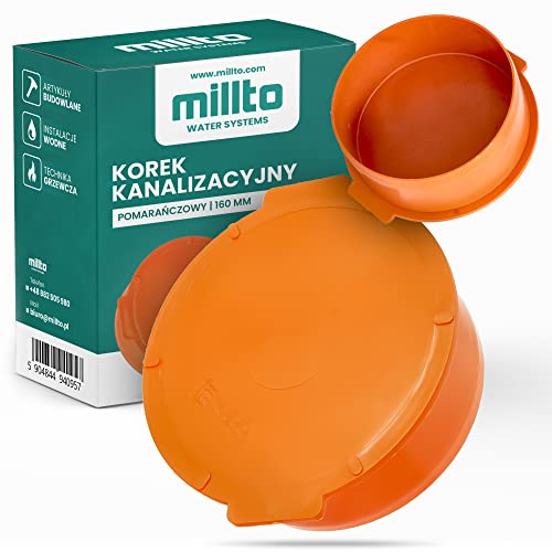 Millto™ Muffenstopfen HT KG Rohr Ø DN 160 mm Orange | Abwasser Kappe Kunststoff Abflussrohr Kunststoffstopfen PVC PP Verbindung Anschlussstück Deckel von Millto