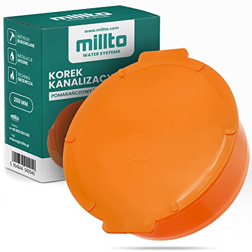 Millto™ Muffenstopfen HT KG Rohr Ø DN 200 mm Orange | Abwasser Kappe Kunststoff Abflussrohr Kunststoffstopfen PVC PP Verbindung Anschlussstück Deckel von Millto