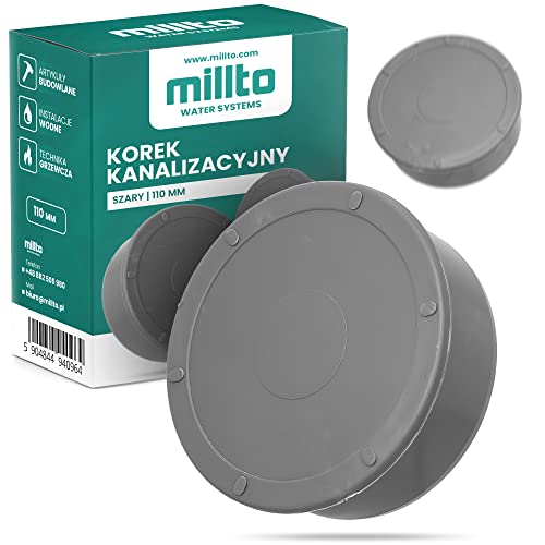 Millto™ Muffenstopfen HT Rohr Ø DN 110 mm Grau | Abwasser Kappe Kunststoff Abflussrohr Kunststoffstopfen PVC PP Verbindung Anschlussstück Deckel von Millto