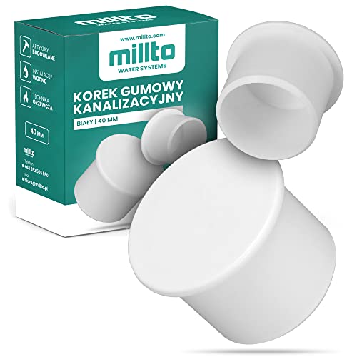 Millto™ Muffenstopfen HT Rohr Ø DN 40 mm Weiß | Abwasser Kappe Kunststoff Abflussrohr Kunststoffstopfen PVC PP Verbindung Anschlussstück Deckel von Millto