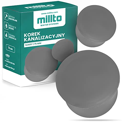 Millto™ Muffenstopfen HT Rohr Ø DN 75 mm Grau | Abwasser Kappe Kunststoff Abflussrohr Kunststoffstopfen PVC PP Verbindung Anschlussstück Deckel von Millto