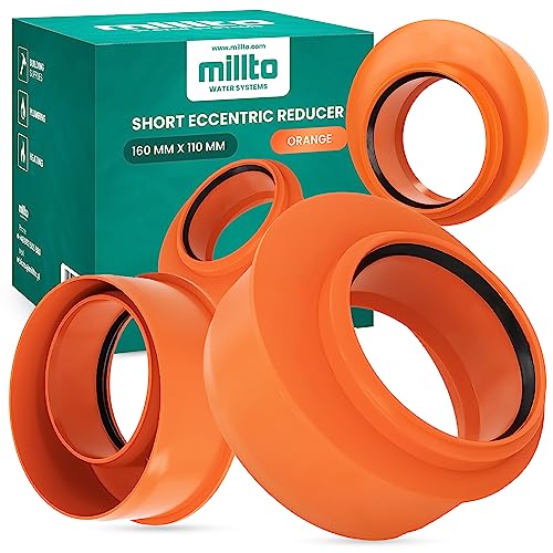 Millto™ Reduzierstück 160x110mm Kurze Orange Rohrreduzierung Reduziermuffe Reduzierung Abwasserrohrreduzierstück Wasserleitungsadapter Abwassersysteme PP Rohrverbinder Rohrverschraubung Reduktion von Millto