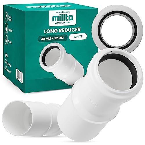 Millto™ Reduzierstück 40x32 mm Orange Rohrreduzierung Reduziermuffe Reduzierung Abwasserrohrreduzierstück Wasserleitungsadapter Abwassersysteme PP Rohrverbinder Rohrverschraubung Reduktion von Millto