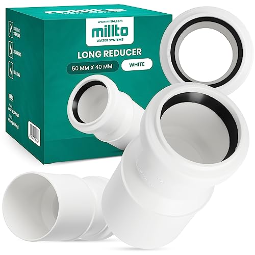 Millto™ Reduzierstück 50x40mm Rohrreduzierung Reduziermuffe Reduzierung Abwasserrohrreduzierstück Wasserleitungsadapter Abwassersysteme PP Rohrverbinder Rohrverschraubung Reduktion von Millto