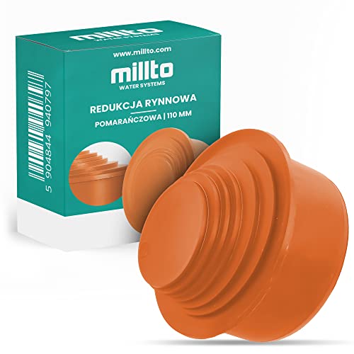 Millto™ Reduzierstück Reduzierverbinder Ø 110 mm DN 100 Orange Mehrstufig Ø 63-100 mm Reduzierstück Adapter Fallrohrfilter | Reduktion Rohrreduzierung Übergang Rinnenfallrohr Minderer von Millto