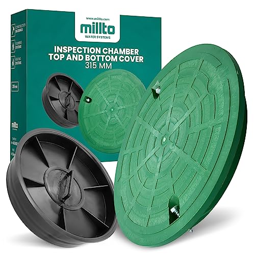 Millto™ Schachtabdeckung Kanaldeckel Und Untere Abwasserrohr Deckel Schachtdeckel Haltbarer Abdeckung Bausatz für untere und obere Abdeckung Kanalisation Entwässerungssystem Rund Kl. A15 von Millto