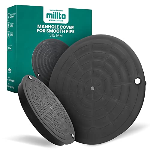 Millto™ Schachtdeckel Revisionsschachtdeckel Kl. A15 Unterflur-Entwässerungsinspektion glattes Rohr Rohr massiv Erdentwässerungsdeckel rund 315mm von Millto