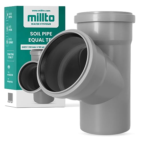 Millto™ T-Stück Kanalisationsrohr 110x110x110 67º Fitting Verbinder Abwasserrohr Verbindung Sanitärsystem-Fittings Entwässerungsverbinder Polypropylen Abwasserkanalisation Kanalisationsanschluss von Millto