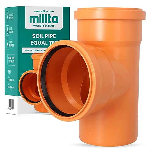 Millto™ T-Stück Kanalisationsrohr 110x110x110 90º Fitting Verbinder Abwasserrohr Verbindung Sanitärsystem-Fittings Entwässerungsverbinder Polypropylen Abwasserkanalisation Kanalisationsanschluss von Millto