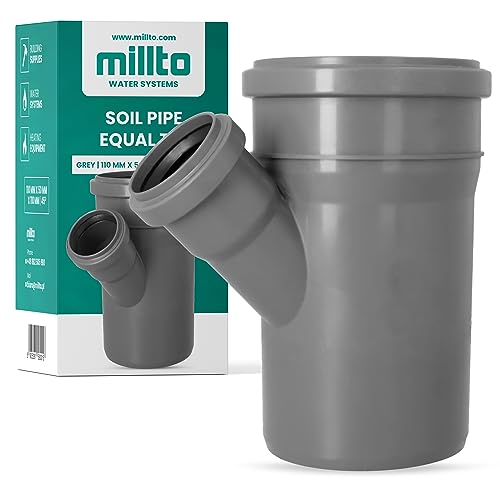 Millto™ T-Stück Kanalisationsrohr 110x50x110 45º Fitting Verbinder Abwasserrohr Verbindung Sanitärsystem-Fittings Entwässerungsverbinder Polypropylen Abwasserkanalisation Kanalisationsanschluss von Millto