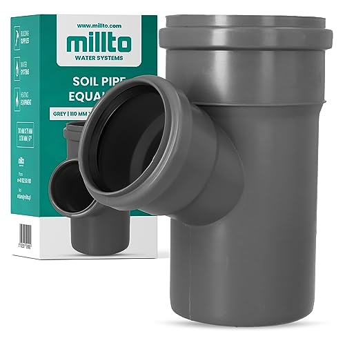 Millto™ T-Stück Kanalisationsrohr 110x75x110 67º Fitting Verbinder Abwasserrohr Verbindung Sanitärsystem-Fittings Entwässerungsverbinder Polypropylen Abwasserkanalisation Kanalisationsanschluss von Millto