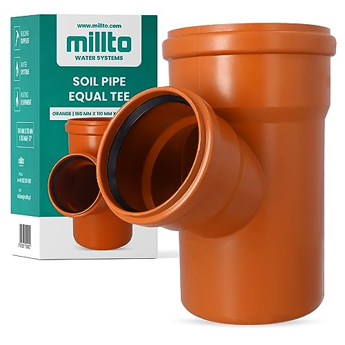 Millto™ T-Stück Kanalisationsrohr 160x110x160 67º Fitting Verbinder Abwasserrohr Verbindung Sanitärsystem-Fittings Entwässerungsverbinder Polypropylen Abwasserkanalisation Kanalisationsanschluss von Millto