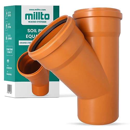 Millto™ T-Stück Kanalisationsrohr 160x160x160 45º Fitting Verbinder Abwasserrohr Verbindung Sanitärsystem-Fittings Entwässerungsverbinder Polypropylen Abwasserkanalisation Kanalisationsanschluss von Millto