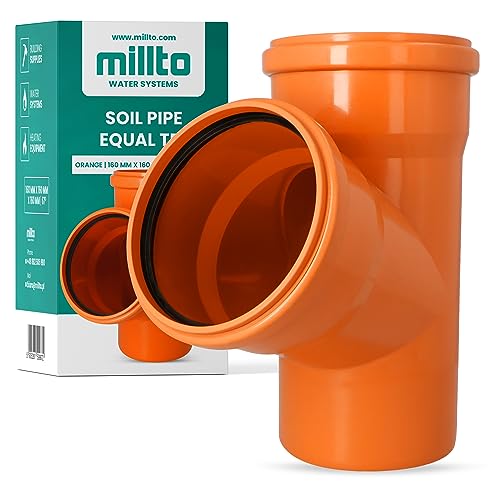 Millto™ T-Stück Kanalisationsrohr 160x160x160 67º Fitting Verbinder Abwasserrohr Verbindung Sanitärsystem-Fittings Entwässerungsverbinder Polypropylen Abwasserkanalisation Kanalisationsanschluss von Millto