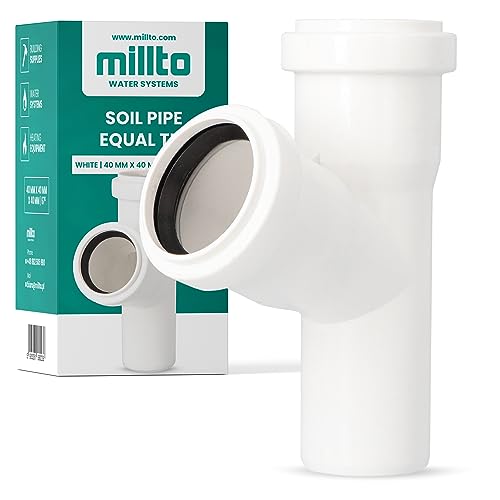 Millto™ T-Stück Kanalisationsrohr 40x40x40 67º Fitting Verbinder Abwasserrohr Verbindung Sanitärsystem-Fittings Entwässerungsverbinder Polypropylen Abwasserkanalisation Kanalisationsanschluss von Millto